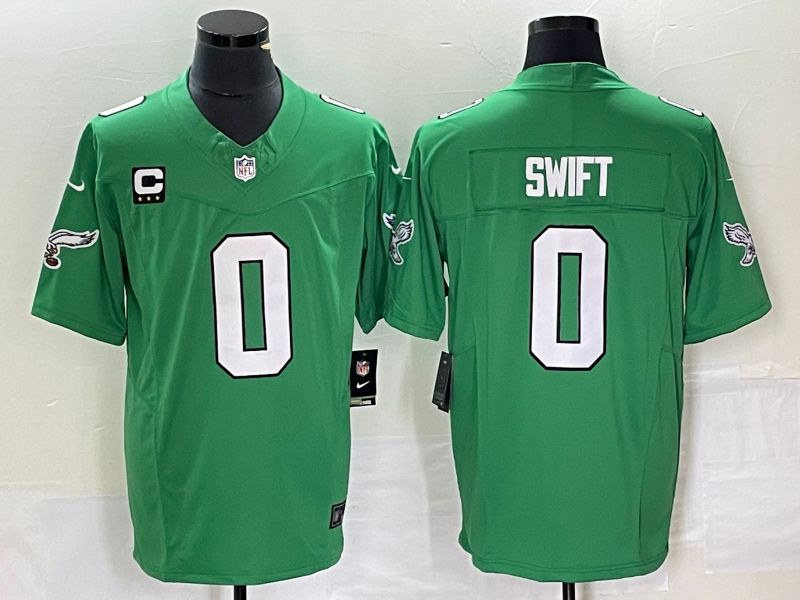 Men Philadelphia Eagles #0 Swift Green Nike Throwback Vapor Limited NFL Jerseys